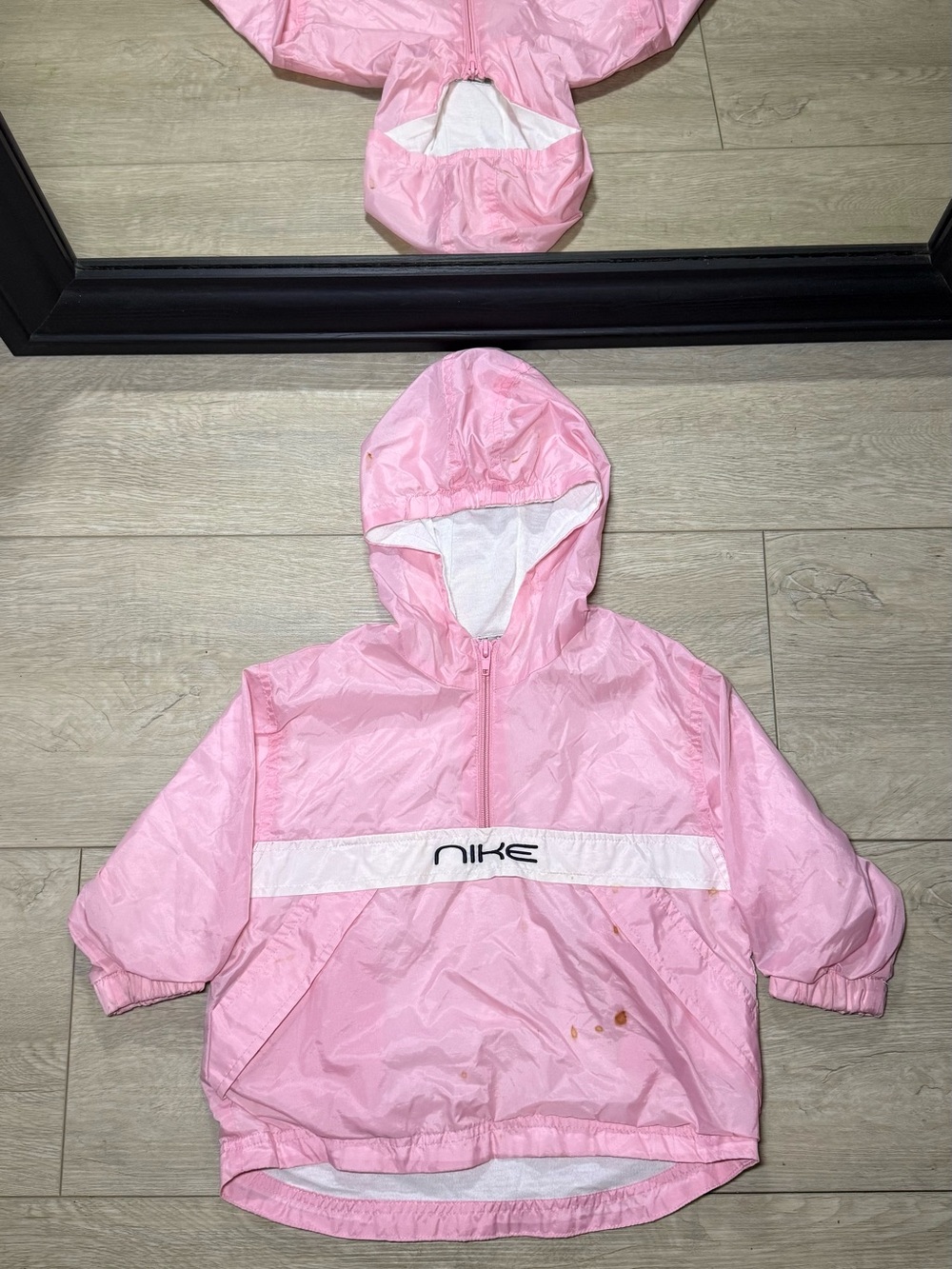 Y2K 2000s Toddlers Embroidered Anorak Nike SpellOut & Swoosh Windbreaker Jacket
